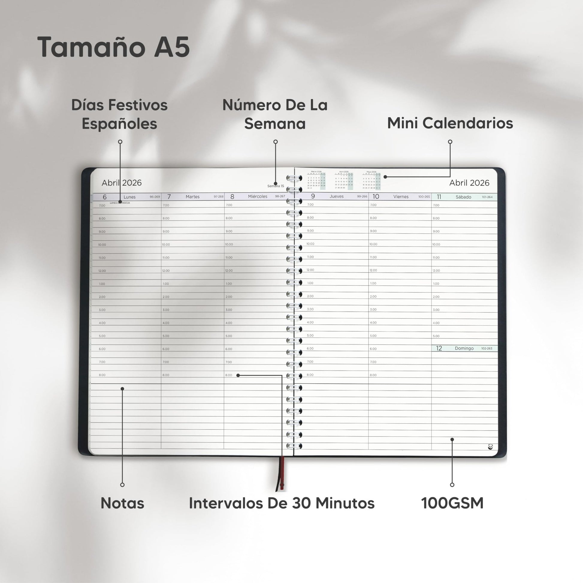 paginas de objetivos y meses en agenda 2026