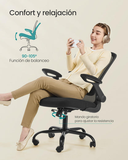 silla giratoria de oficina modelo OBN37BK