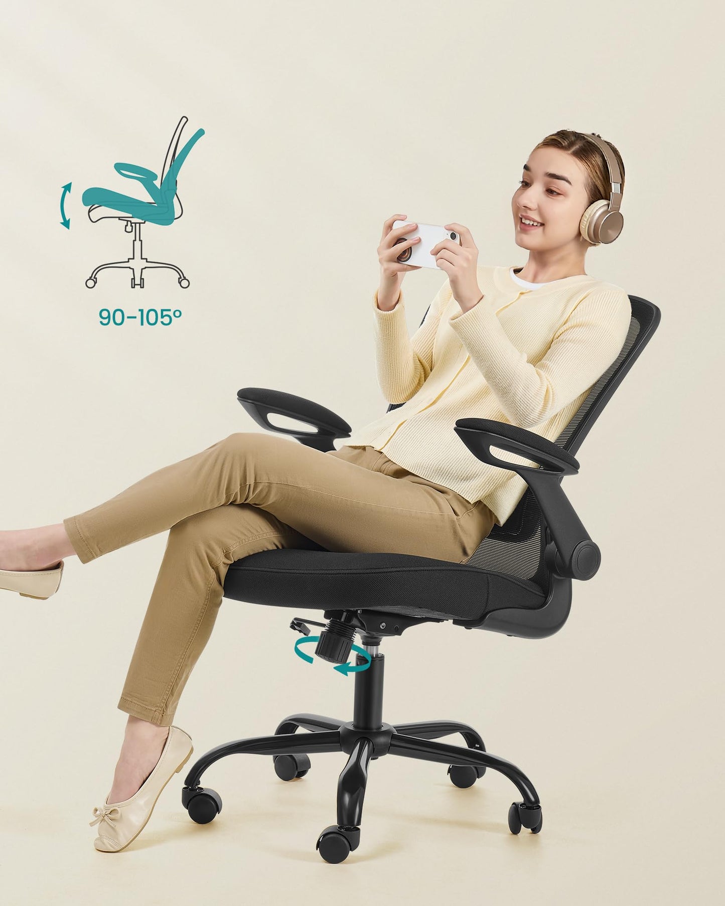 asiento ancho acolchado silla giratoria