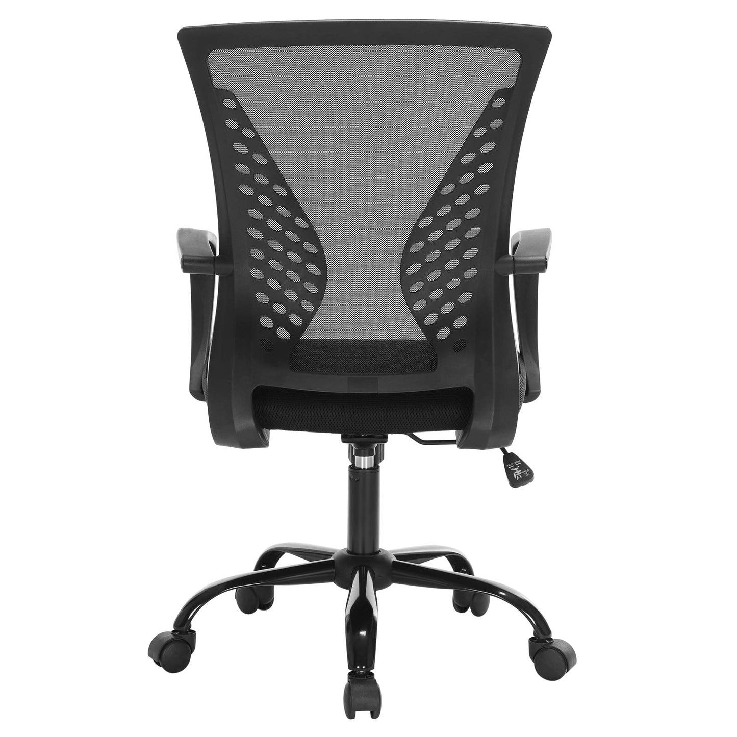 silla de estudio con respaldo de malla negra