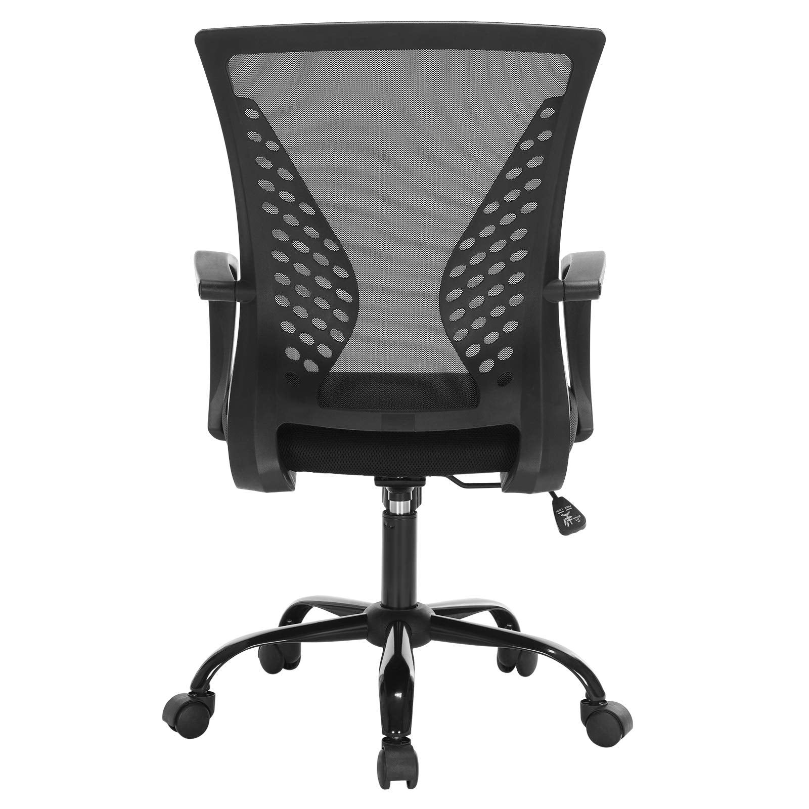 silla de estudio con respaldo de malla negra