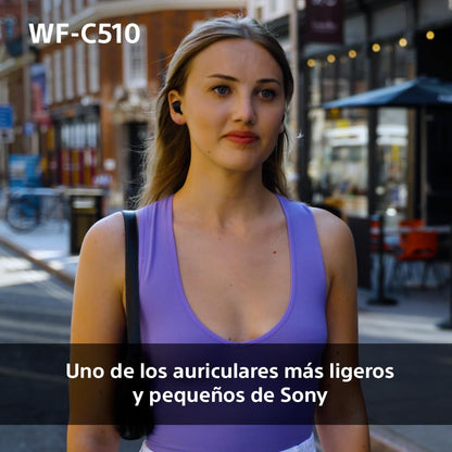 Sony WF - C510 Auriculares Inalámbricos pequeños, Ligeros, con conexión multipunto, Modo Sonido Ambiente, Resistencia al Agua IPX4, Spotify Tap, Carga rápida, 22 Horas de batería, iOS y Android - Negro – Electrónica para oposiciones – Material de estudio – OpoMarket
