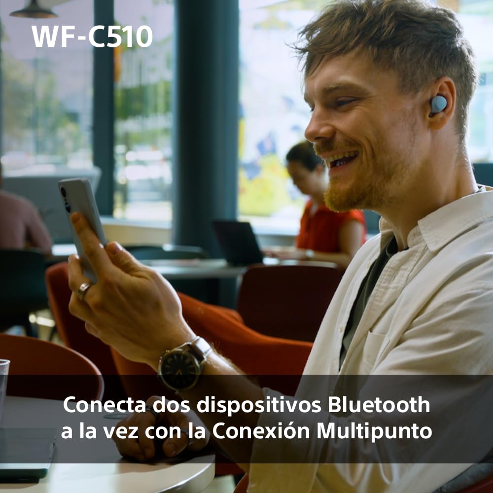Sony WF - C510 Auriculares Inalámbricos pequeños, Ligeros, con conexión multipunto, Modo Sonido Ambiente, Resistencia al Agua IPX4, Spotify Tap, Carga rápida, 22 Horas de batería, iOS y Android - Negro – Electrónica para oposiciones – Material de estudio – OpoMarket
