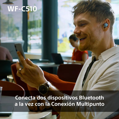 Sony WF - C510 Auriculares Inalámbricos pequeños, Ligeros, con conexión multipunto, Modo Sonido Ambiente, Resistencia al Agua IPX4, Spotify Tap, Carga rápida, 22 Horas de batería, iOS y Android - Negro – Electrónica para oposiciones – Material de estudio – OpoMarket