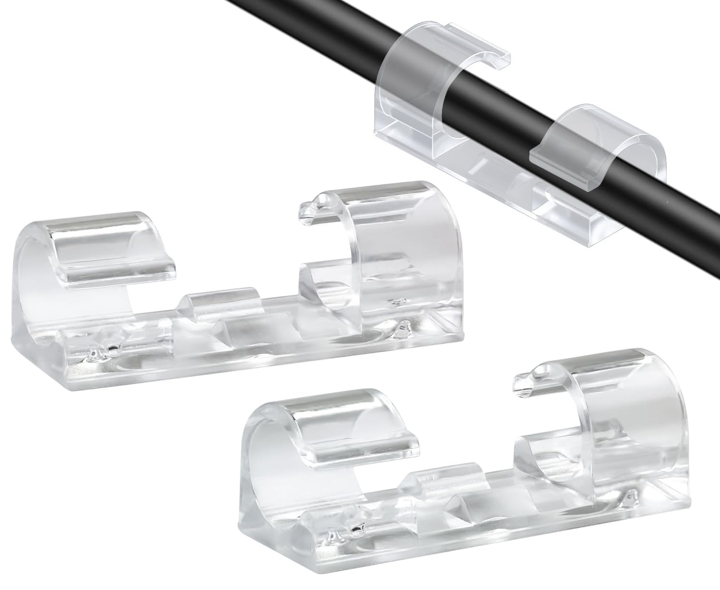 SOULWIT® 50Pcs Clips Organizador de Cables Autoadhesivo, Gestión de Cable Eléctrico, Clips de Cables para Cable de USB, TV, Cargador, Audio Mesa, Oficina, Casa (Transparente) – para oposiciones – Material de estudio – OpoMarket