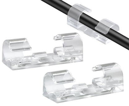 SOULWIT® 50Pcs Clips Organizador de Cables Autoadhesivo, Gestión de Cable Eléctrico, Clips de Cables para Cable de USB, TV, Cargador, Audio Mesa, Oficina, Casa (Transparente) – para oposiciones – Material de estudio – OpoMarket