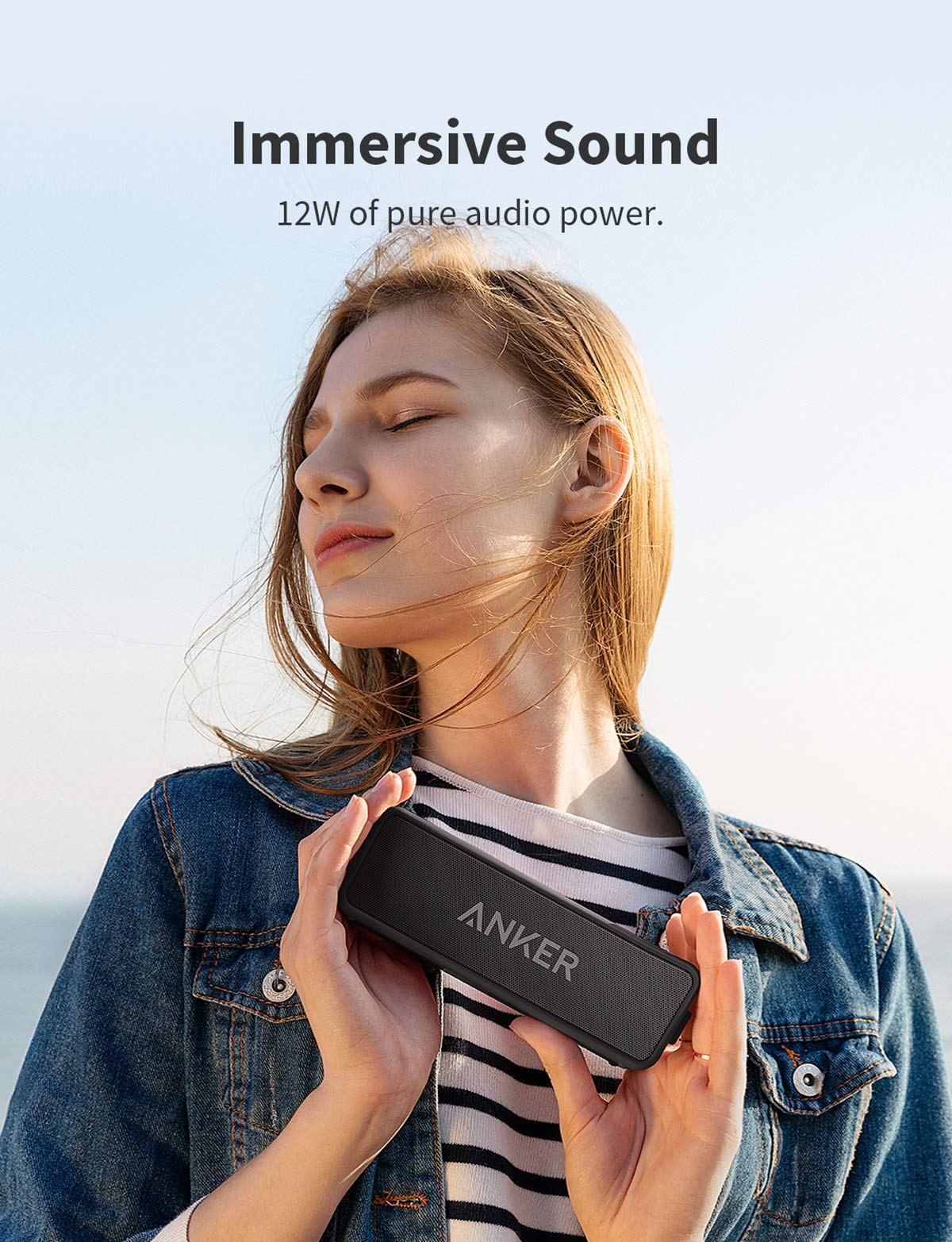 Soundcore Anker 2 Altavoz Bluetooth Portátil con Sonido Estéreo de 12 W, BassUp, IPX7 Resistente al Agua, 24 Horas Reproducción, Emparejamiento Estéreo Inalámbrico, para hogar, Exterior y Viaje – para oposiciones – Material de estudio – OpoMarket