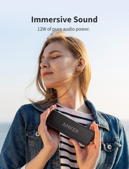 Soundcore Anker 2 Altavoz Bluetooth Portátil con Sonido Estéreo de 12 W, BassUp, IPX7 Resistente al Agua, 24 Horas Reproducción, Emparejamiento Estéreo Inalámbrico, para hogar, Exterior y Viaje – para oposiciones – Material de estudio – OpoMarket