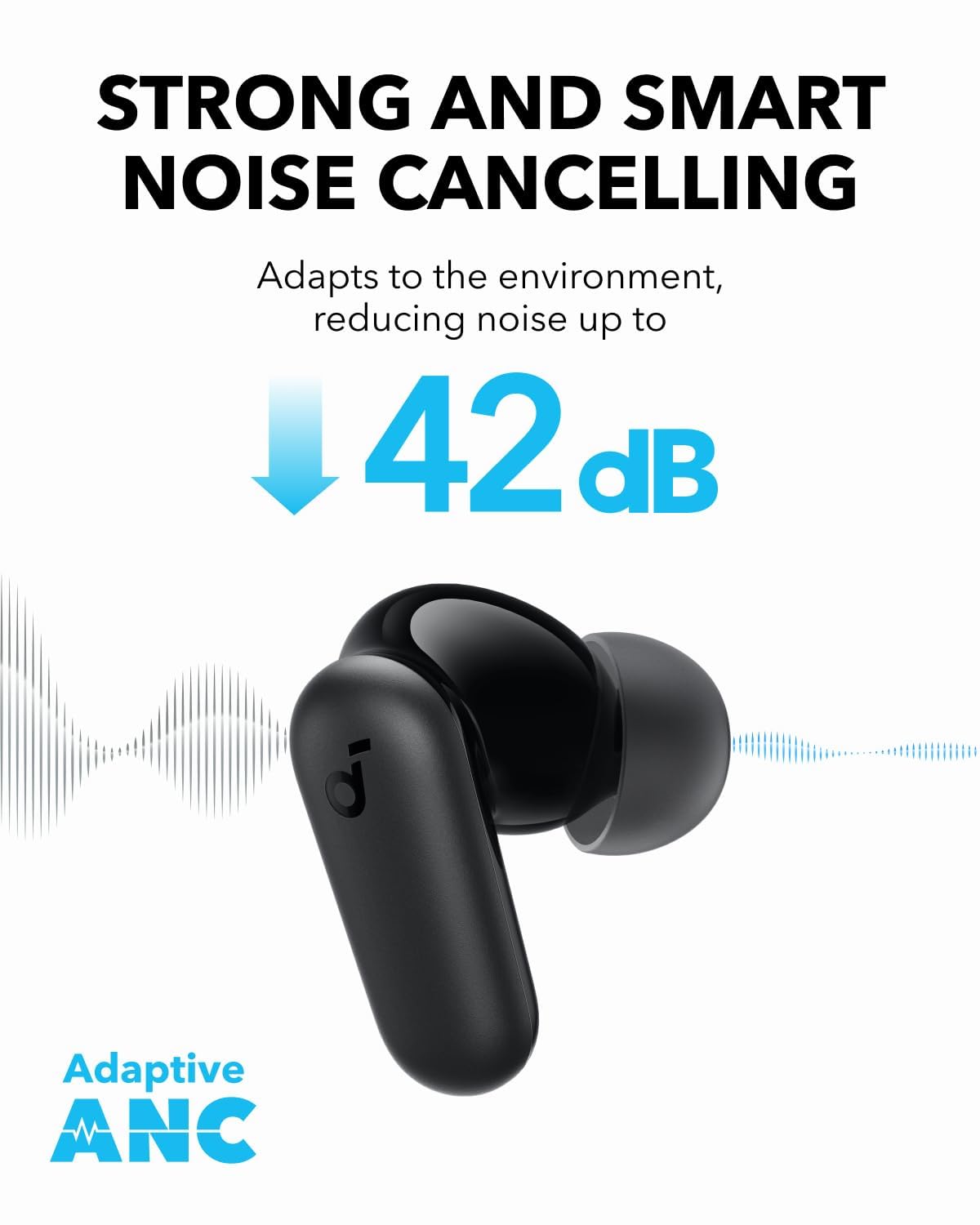 Soundcore P30i Auriculares Inalámbricos Bluetooth con Cancelación de Ruido de Anker, Cancelación de Ruido Potente e Inteligente, Graves Potentes, 45 Horas, Estuche 2 en 1 y Soporte para el Móvil, IP54 – Electrónica para oposiciones – Material de estudio – OpoMarket
