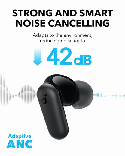 Soundcore P30i Auriculares Inalámbricos Bluetooth con Cancelación de Ruido de Anker, Cancelación de Ruido Potente e Inteligente, Graves Potentes, 45 Horas, Estuche 2 en 1 y Soporte para el Móvil, IP54 – Electrónica para oposiciones – Material de estudio – OpoMarket