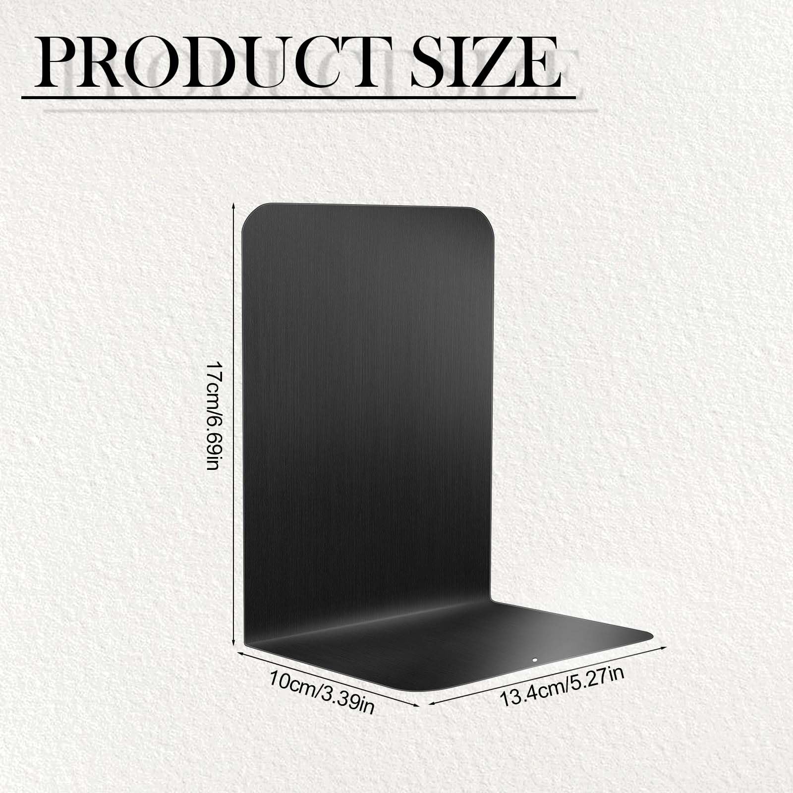 Sprifityy Sujetalibros de Metal (6 Unidades),Separador de Libros,17 x 13,5 x 10,2 cm,con Alfombrilla Antideslizante,Organizador Libros para,para Escuela, Oficina y hogar, Negro – para oposiciones – Material de estudio – OpoMarket