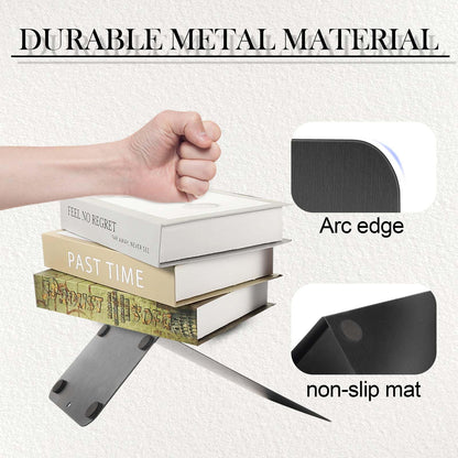 Sprifityy Sujetalibros de Metal (6 Unidades),Separador de Libros,17 x 13,5 x 10,2 cm,con Alfombrilla Antideslizante,Organizador Libros para,para Escuela, Oficina y hogar, Negro – para oposiciones – Material de estudio – OpoMarket