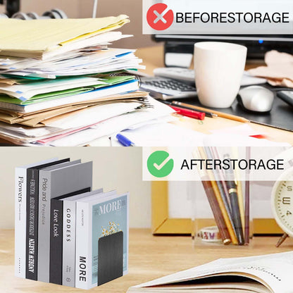 Sprifityy Sujetalibros de Metal (6 Unidades),Separador de Libros,17 x 13,5 x 10,2 cm,con Alfombrilla Antideslizante,Organizador Libros para,para Escuela, Oficina y hogar, Negro – para oposiciones – Material de estudio – OpoMarket