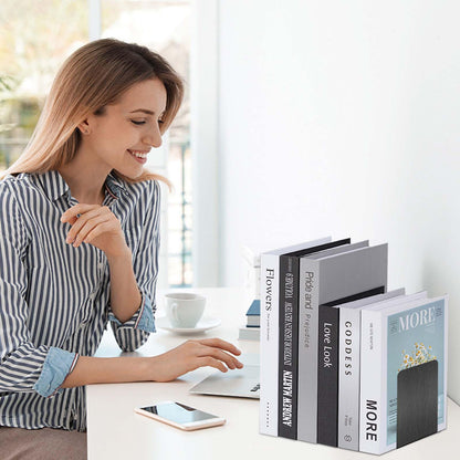 Sprifityy Sujetalibros de Metal (6 Unidades),Separador de Libros,17 x 13,5 x 10,2 cm,con Alfombrilla Antideslizante,Organizador Libros para,para Escuela, Oficina y hogar, Negro – para oposiciones – Material de estudio – OpoMarket