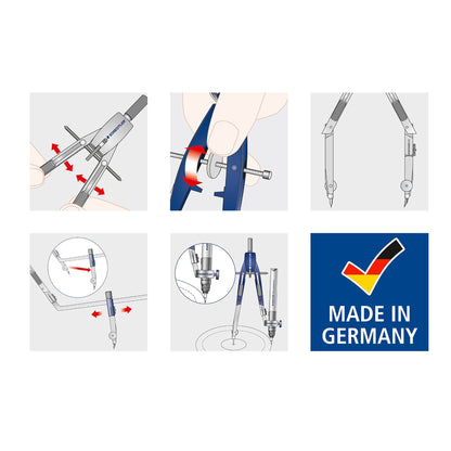 Staedtler 552 01 - Compás, Plateado, Circulo – para oposiciones – Material de estudio – OpoMarket