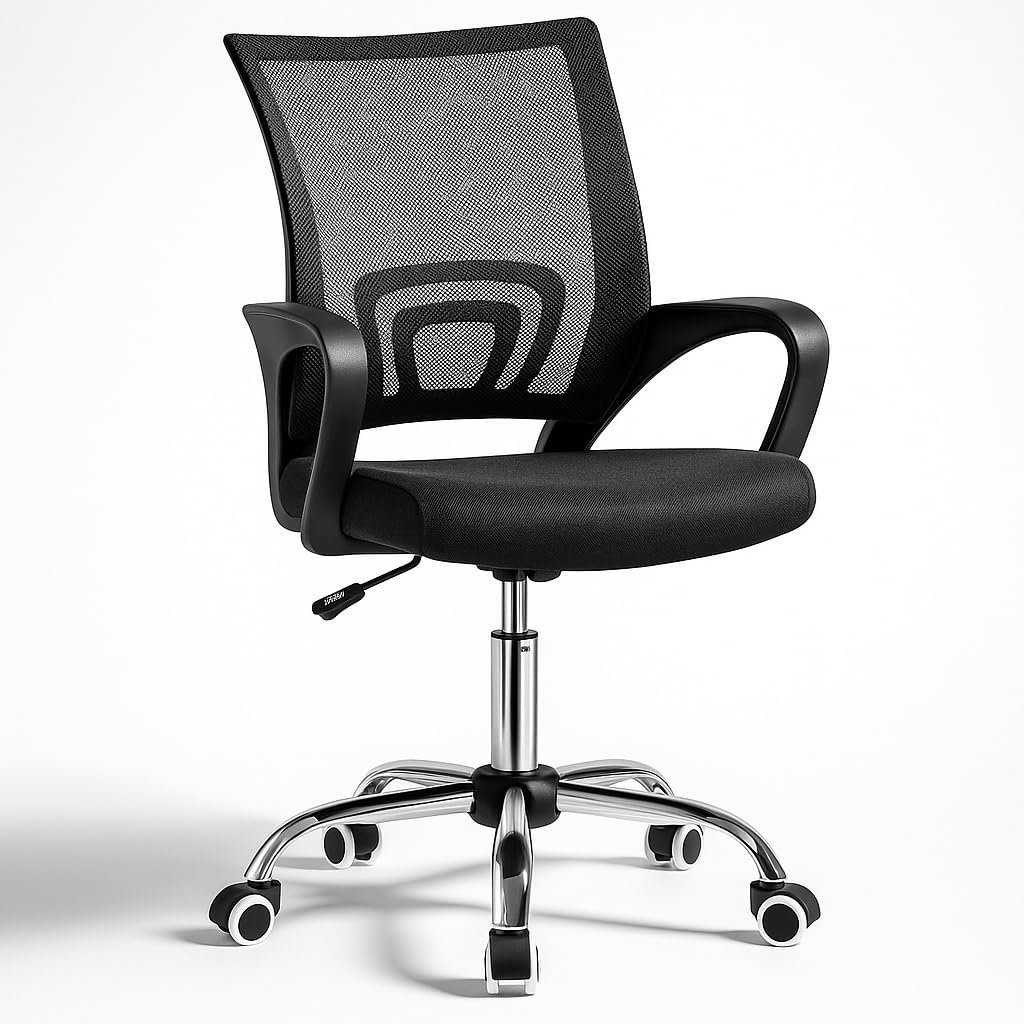 Silla ergonómica postural negra con soporte lumbar