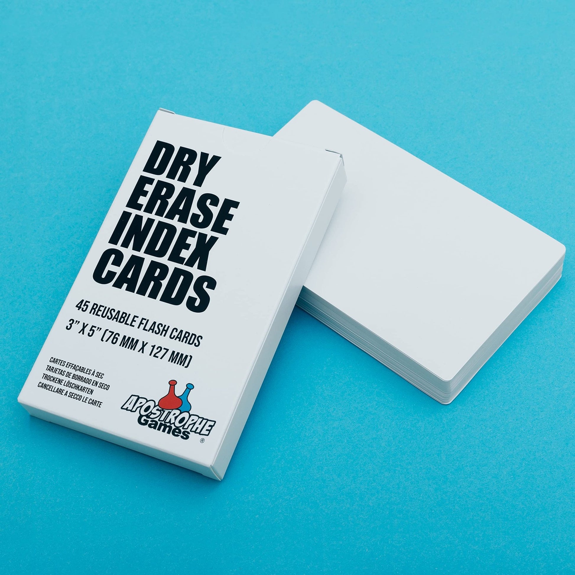 Tarjetas de Índice de Borrado en Seco - 45 piezas en blanco Laminado con Caja - Reutilizables para la Escuela, el Trabajo, las Tareas Domésticas, Las Listas de Tareas pendientes - 7,6 cm x 12,7 cm – para oposiciones – Material de estudio – OpoMarket