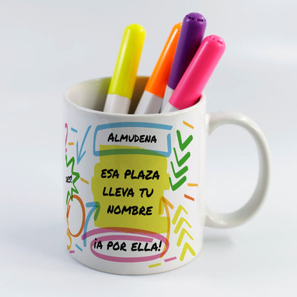 taza opositora con nombre para regalar en oposiciones