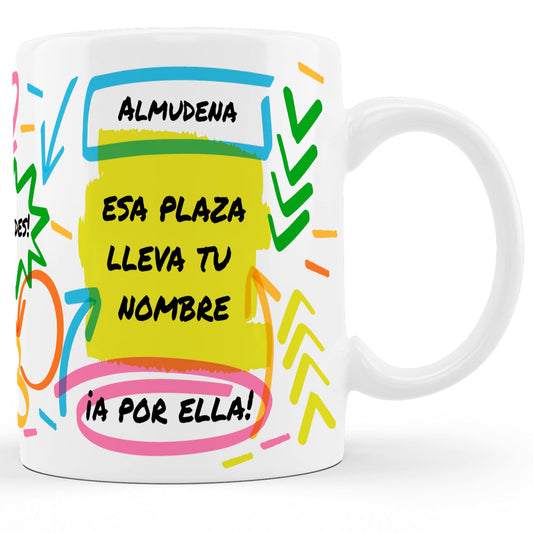 taza opositora personalizada con nombre esa plaza lleva tu nombre