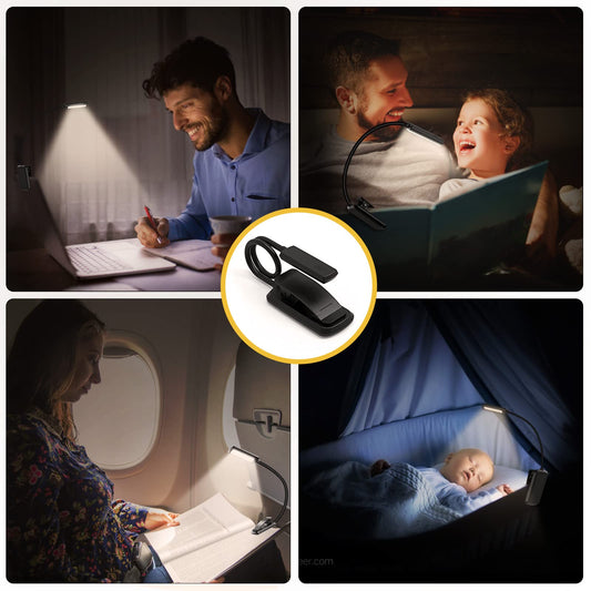 lámpara de lectura usb recargable con cuello flexible