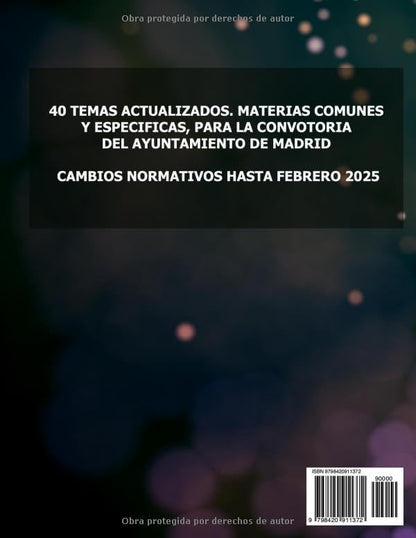 Temario Policía Municipal Madrid actualizado 2025 para opositores - reverso