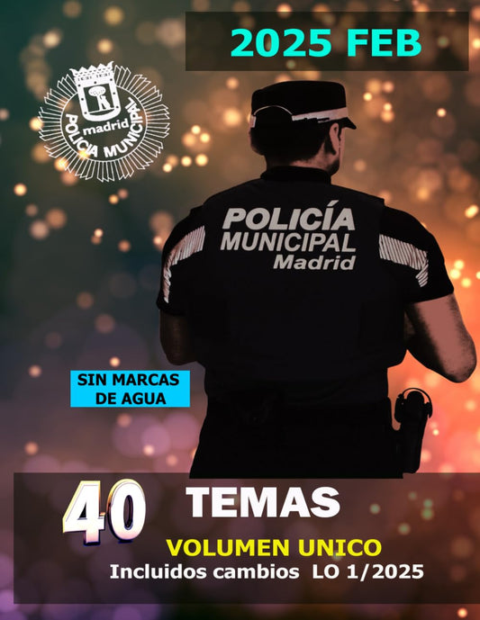 Temario Policía Municipal Madrid actualizado 2025 para opositores