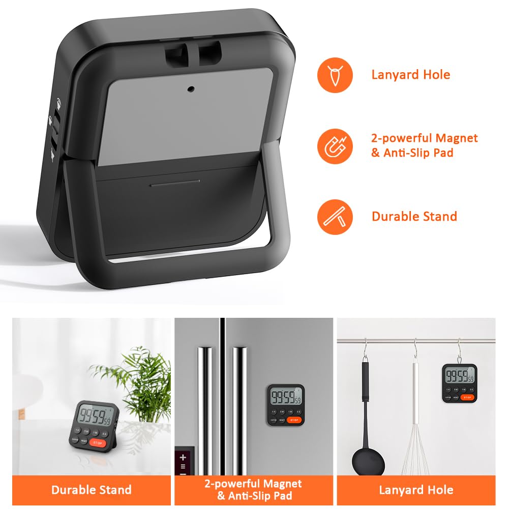 temporizador con iman trasero colocado en nevera