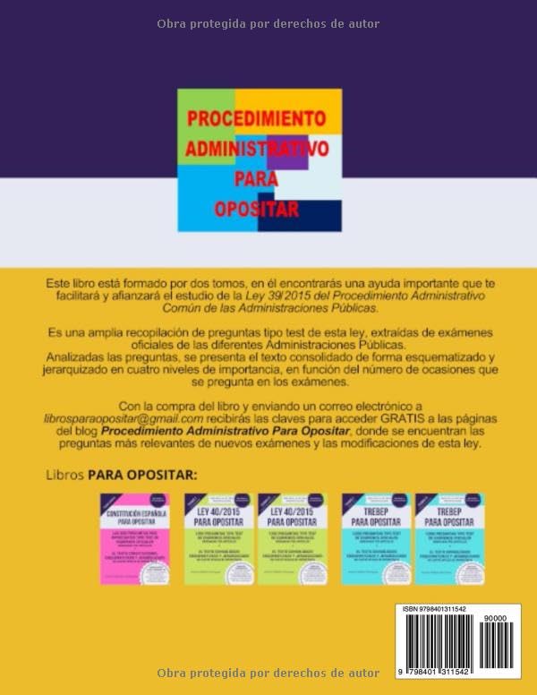 Portada del libro Test Ley 39 2015 para opositores, Tomo I actualizado a 2025