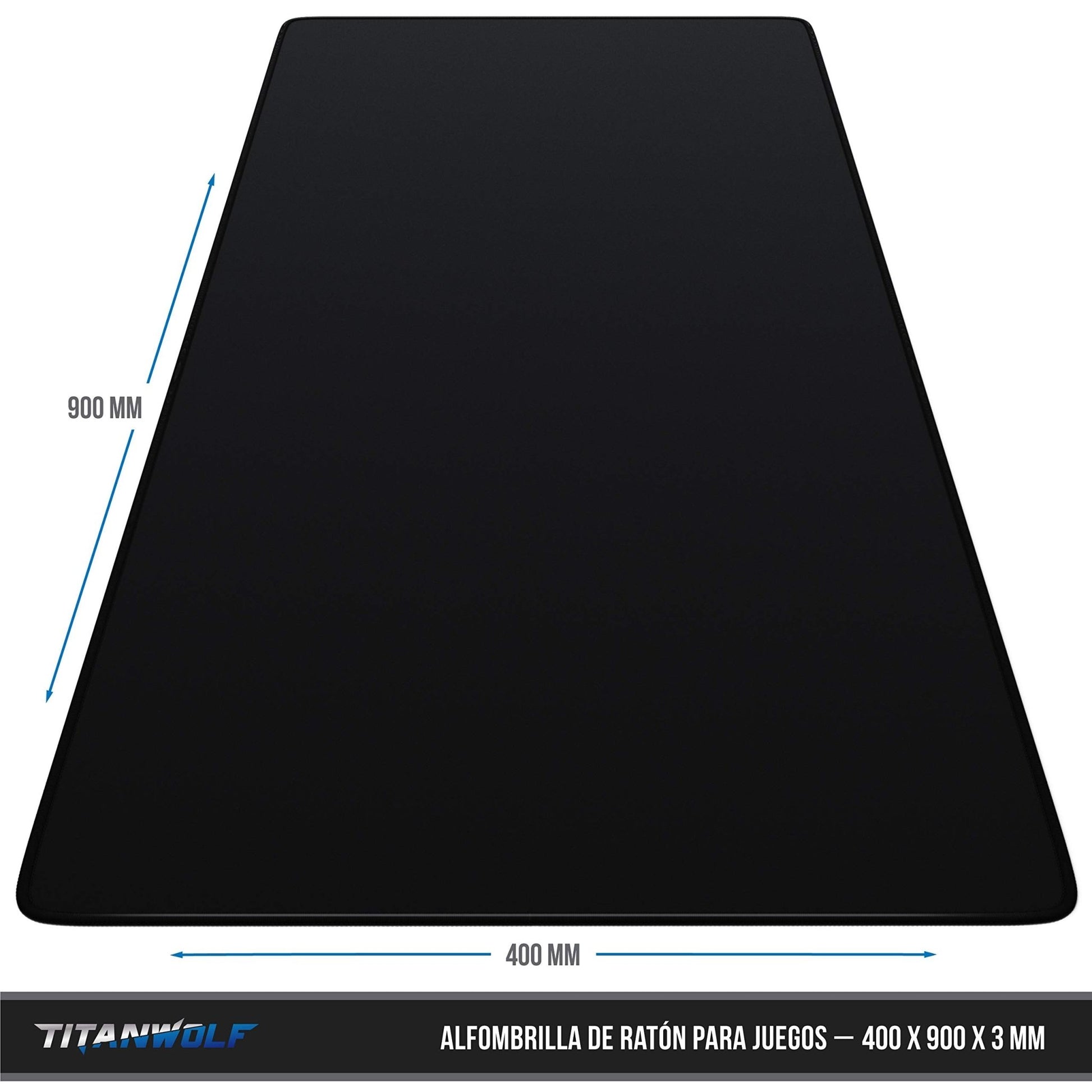 Titanwolf - Alfombrilla de ratón XXL para Juegos de Velocidad, Color Negro, 900 x 400 mm, Alfombrilla de ratón XXL, tamaño Grande, Mejora la precisión y la Velocidad, sujeción Estable en Superficies – para oposiciones – Material de estudio – OpoMarket