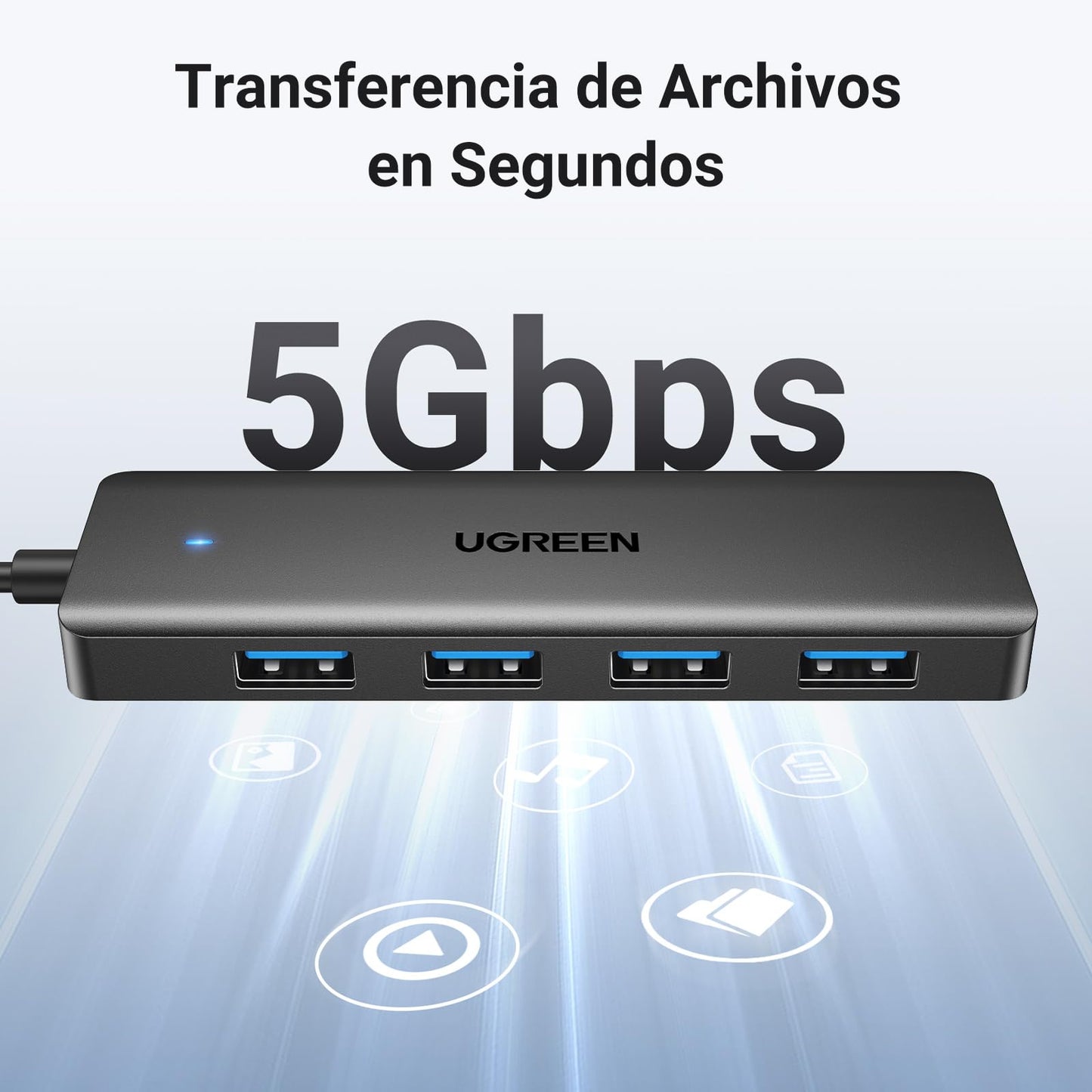 UGREEN Hub USB 3.0 con 4 Puertos Adaptador Ladron Multipuertos 5Gbps Alta Velocidad Compatible con MacBook Pro Air iMac Surface XPS PC Portátil Disco Duro Teclado Ratón PS5 (15cm) – para oposiciones – Material de estudio – OpoMarket