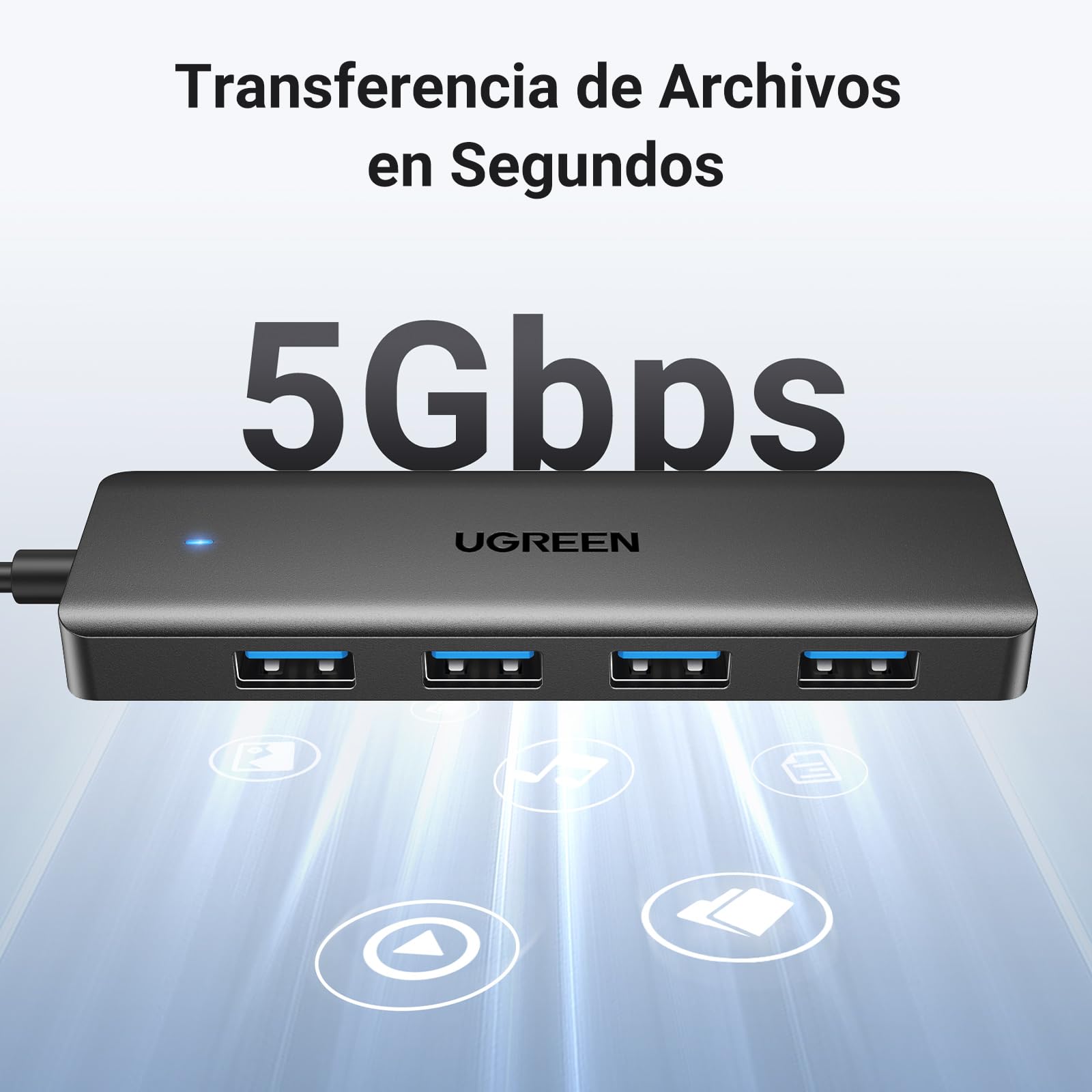 UGREEN Hub USB 3.0 con 4 Puertos Adaptador Ladron Multipuertos 5Gbps Alta Velocidad Compatible con MacBook Pro Air iMac Surface XPS PC Portátil Disco Duro Teclado Ratón PS5 (15cm) – para oposiciones – Material de estudio – OpoMarket