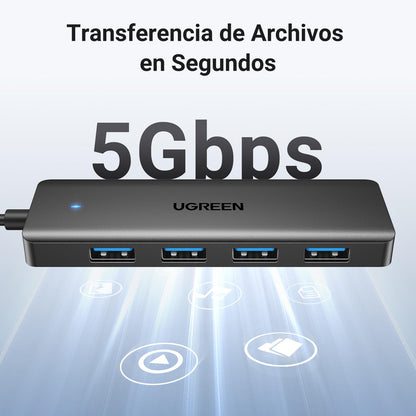 UGREEN Hub USB 3.0 con 4 Puertos Adaptador Ladron Multipuertos 5Gbps Alta Velocidad Compatible con MacBook Pro Air iMac Surface XPS PC Portátil Disco Duro Teclado Ratón PS5 (15cm) – para oposiciones – Material de estudio – OpoMarket