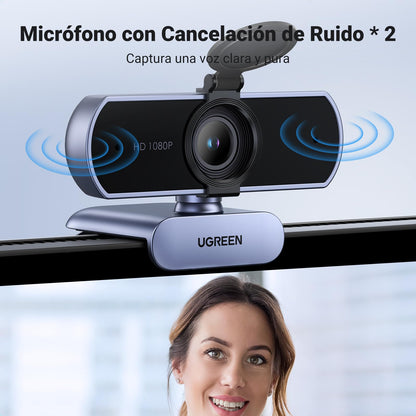 UGREEN Webcam Full HD 1080P 30FPS USB A PC Cámara 2 Micrófono Incorporado 85° Ángulo de Visión para Windows MacOS Linux Soporta Youtube Streaming Video Calling Zoom Videoconferencia(Gris) – para oposiciones – Material de estudio – OpoMarket