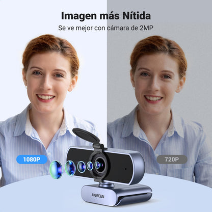 UGREEN Webcam Full HD 1080P 30FPS USB A PC Cámara 2 Micrófono Incorporado 85° Ángulo de Visión para Windows MacOS Linux Soporta Youtube Streaming Video Calling Zoom Videoconferencia(Gris) – para oposiciones – Material de estudio – OpoMarket