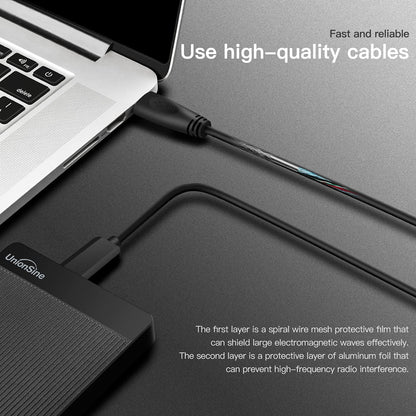 UnionSine Disco Duro Externo 500GB 2.5" USB3.0 Ultra Slim Portátil HDD Almacenamiento para PC, Mac, MacBook, Chromebook, Xbox, PS4 (Color Negro) HD2510 – para oposiciones – Material de estudio – OpoMarket