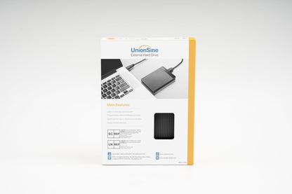 UnionSine Disco Duro Externo 500GB 2.5" USB3.0 Ultra Slim Portátil HDD Almacenamiento para PC, Mac, MacBook, Chromebook, Xbox, PS4 (Color Negro) HD2510 – para oposiciones – Material de estudio – OpoMarket