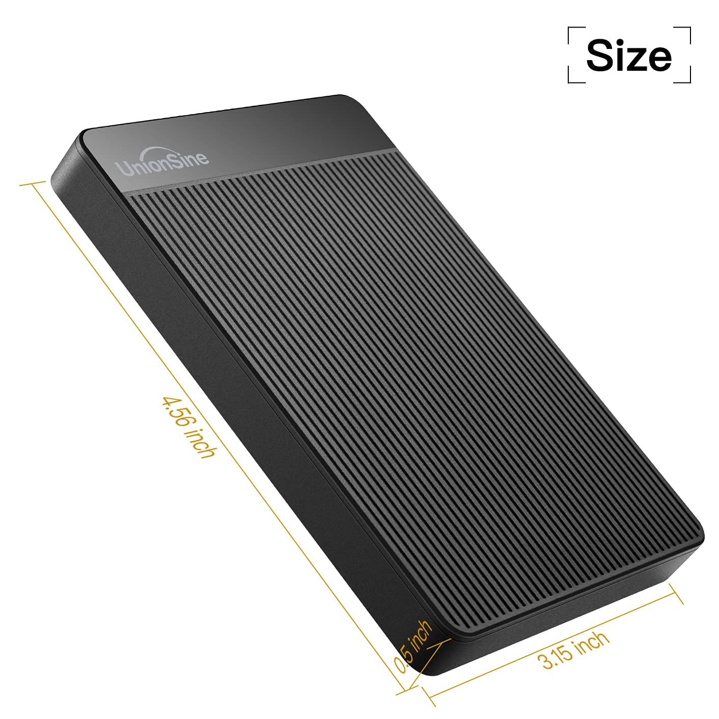 UnionSine Disco Duro Externo 500GB 2.5" USB3.0 Ultra Slim Portátil HDD Almacenamiento para PC, Mac, MacBook, Chromebook, Xbox, PS4 (Color Negro) HD2510 – para oposiciones – Material de estudio – OpoMarket