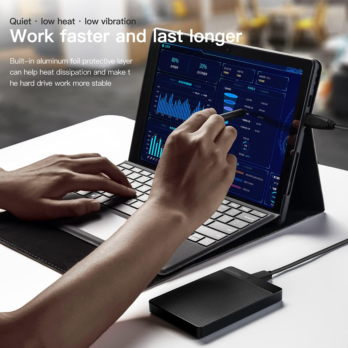 UnionSine Disco Duro Externo 500GB 2.5" USB3.0 Ultra Slim Portátil HDD Almacenamiento para PC, Mac, MacBook, Chromebook, Xbox, PS4 (Color Negro) HD2510 – para oposiciones – Material de estudio – OpoMarket