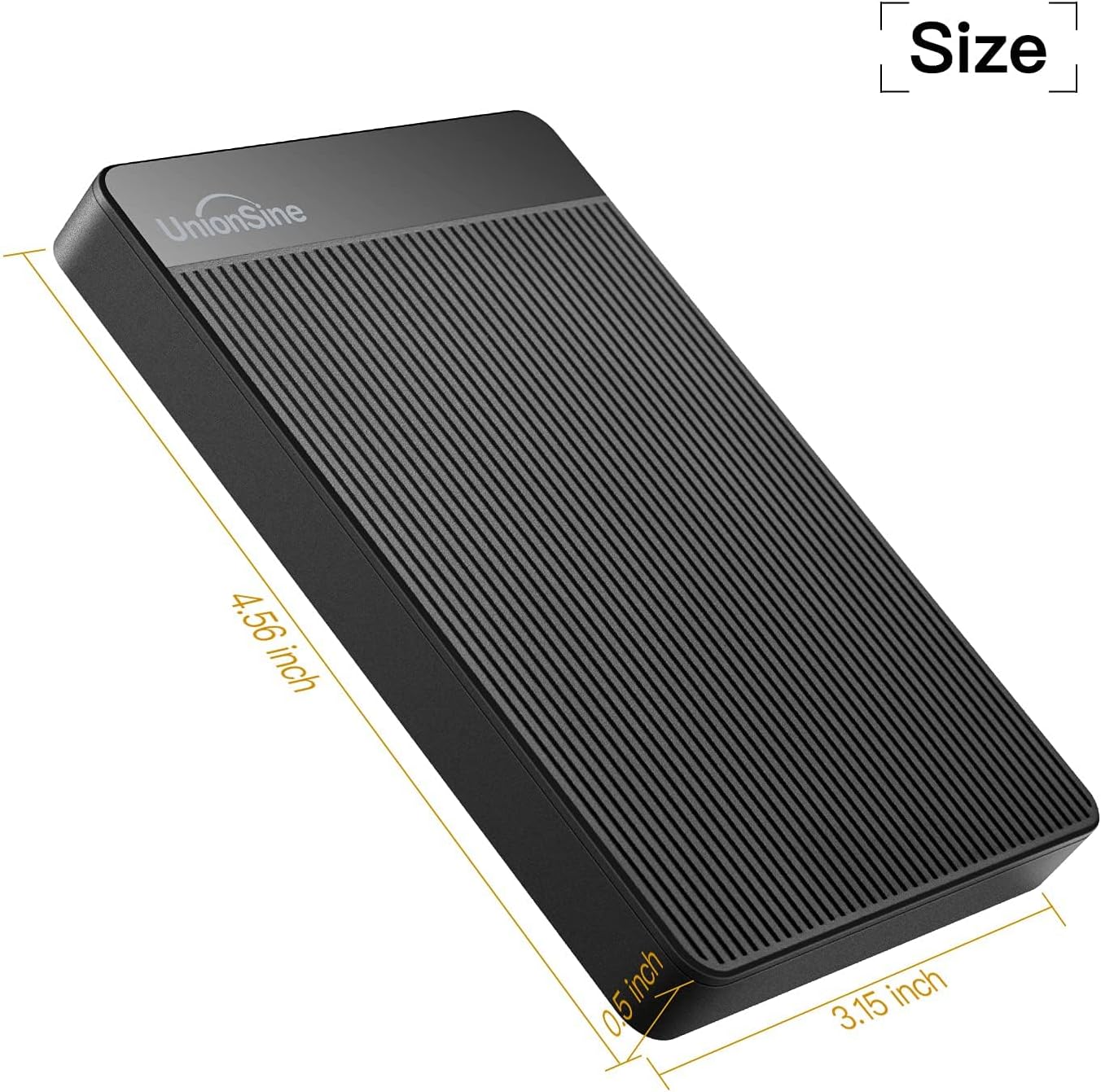 UnionSine Disco Duro Externo 500GB 2.5" USB3.0 Ultra Slim Portátil HDD Almacenamiento para PC, Mac, MacBook, Chromebook, Xbox, PS4 (Color Negro) HD2510 – para oposiciones – Material de estudio – OpoMarket