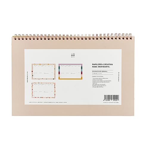 organizador opositor planificador semanal sin fechas UO