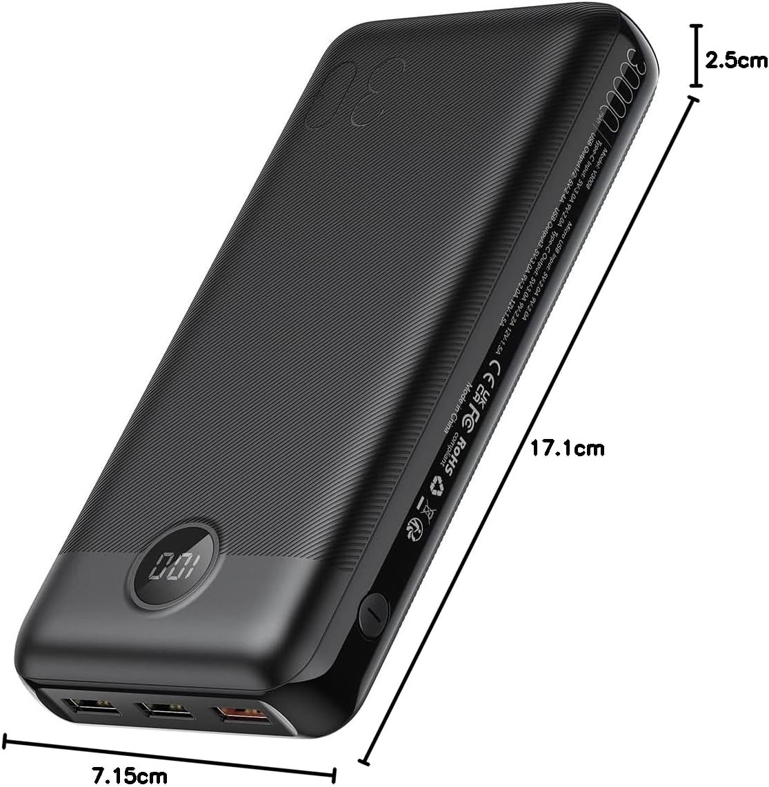 VEGER Power Bank,30000mAh Bateria Externa con Pantalla LED Bateria Portatil USB C Carga rapida PD 20W QC 3.0 con 2 Entradas y 4 Salidas Compatible con iPhone, Samsung, Huawei, Tableta y más. – para oposiciones – Material de estudio – OpoMarket