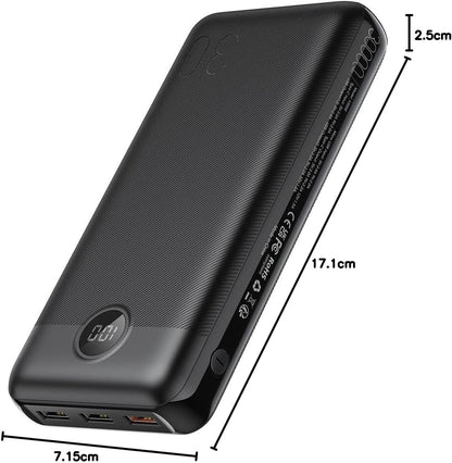 VEGER Power Bank,30000mAh Bateria Externa con Pantalla LED Bateria Portatil USB C Carga rapida PD 20W QC 3.0 con 2 Entradas y 4 Salidas Compatible con iPhone, Samsung, Huawei, Tableta y más. – para oposiciones – Material de estudio – OpoMarket