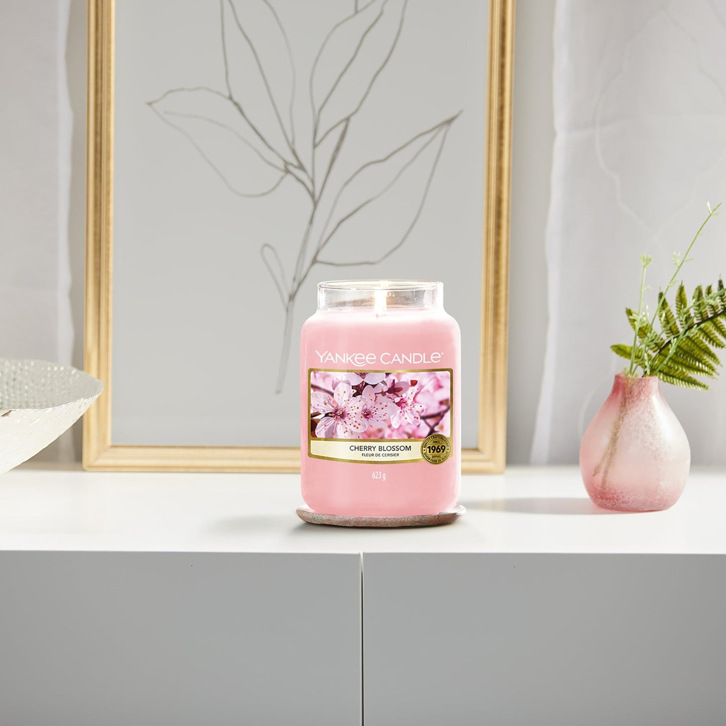 Vela aromática Yankee Candle | Cherry Blossom vela en tarro grande | Velas de larga duración: hasta 150 h | Regalos perfectos para mujeres – para oposiciones – Material de estudio – OpoMarket