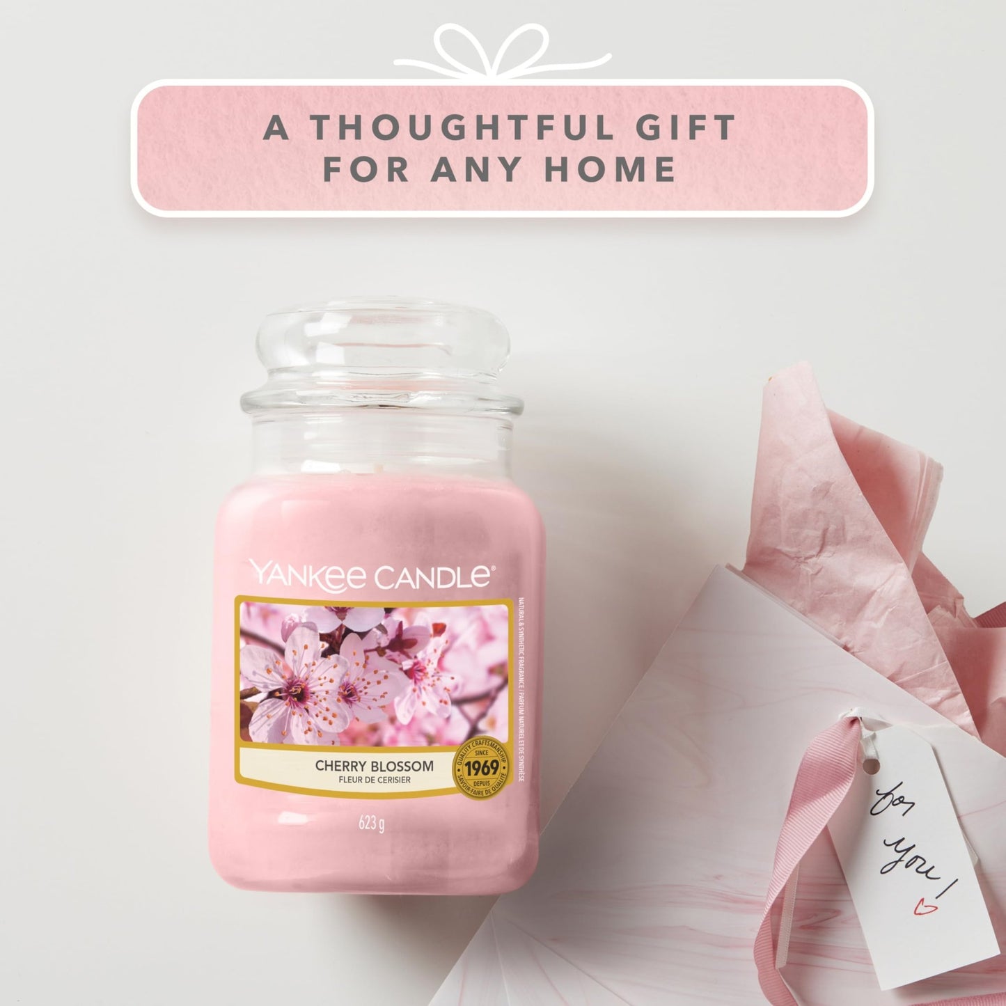 Vela aromática Yankee Candle | Cherry Blossom vela en tarro grande | Velas de larga duración: hasta 150 h | Regalos perfectos para mujeres – para oposiciones – Material de estudio – OpoMarket