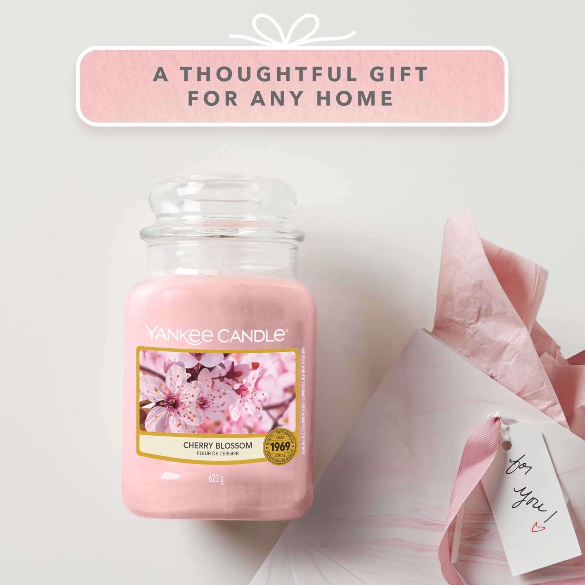 Vela aromática Yankee Candle | Cherry Blossom vela en tarro grande | Velas de larga duración: hasta 150 h | Regalos perfectos para mujeres – para oposiciones – Material de estudio – OpoMarket