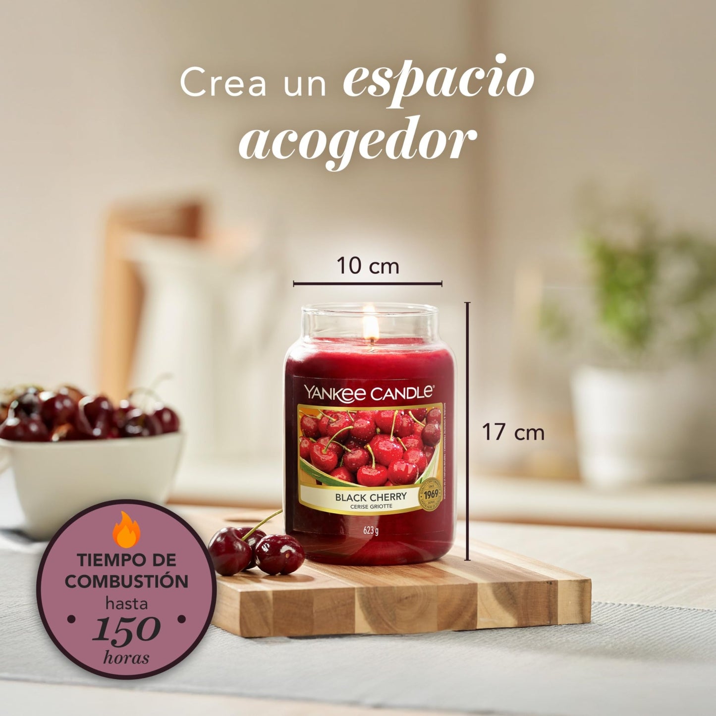 Vela aromática Yankee Candle combustión uniforme