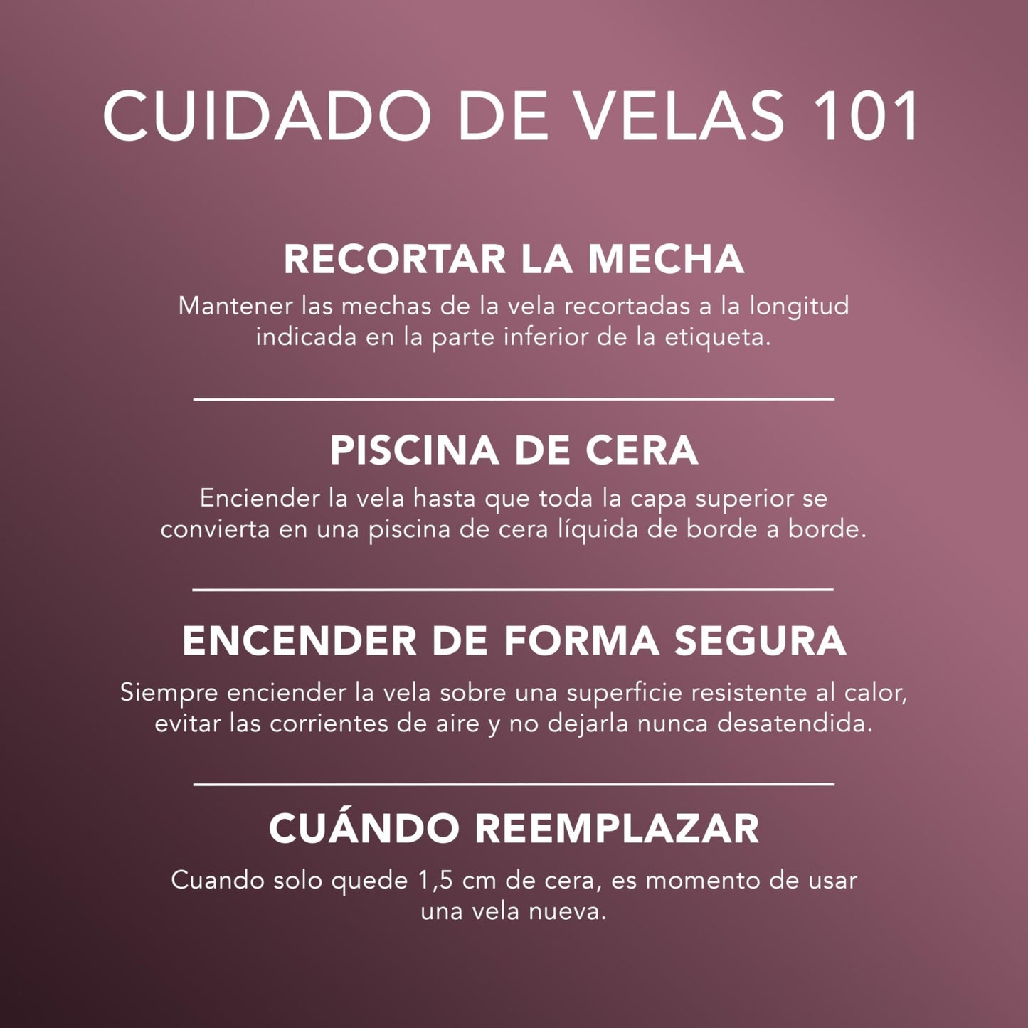 Vela aromática con aroma dulce a cerezas negras