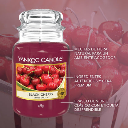 Vela aromática Yankee Candle Black Cherry en tarro grande