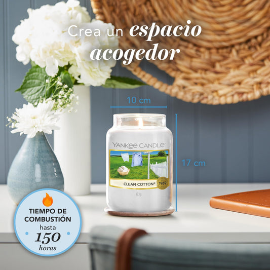 Velas aromáticas Yankee Candle Clean Cotton en tarro grande