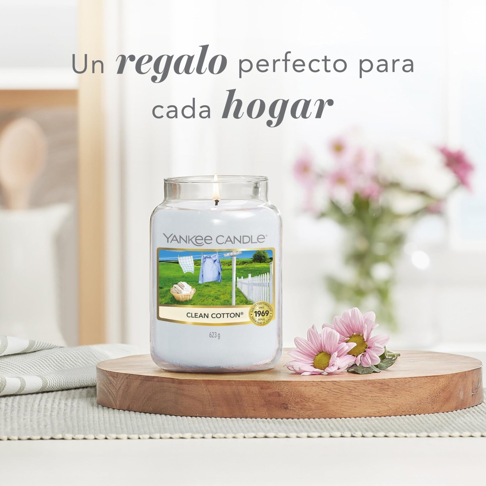 Velas aromáticas con aroma a algodón limpio